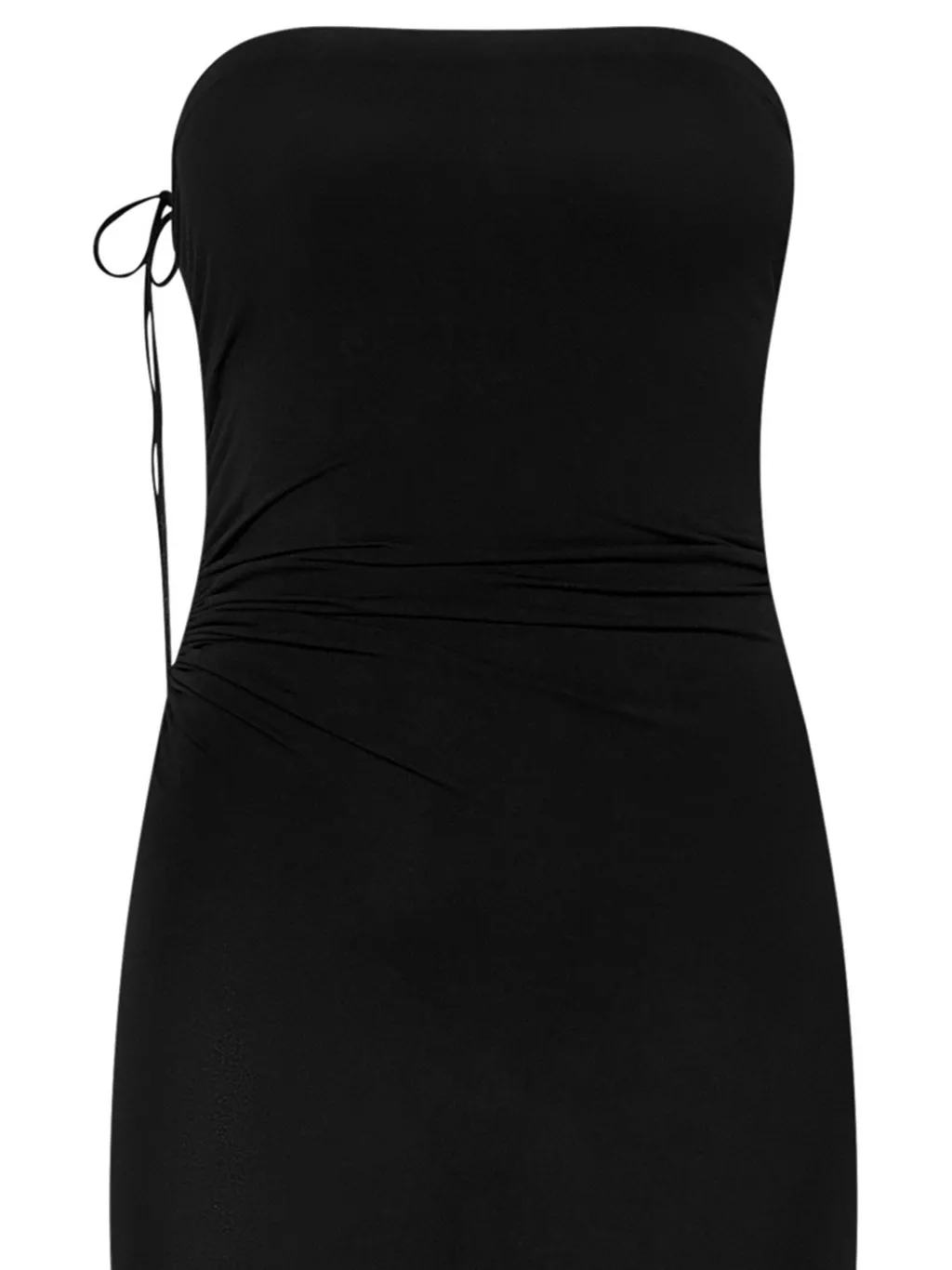 Strapless Ruched Midi Dress