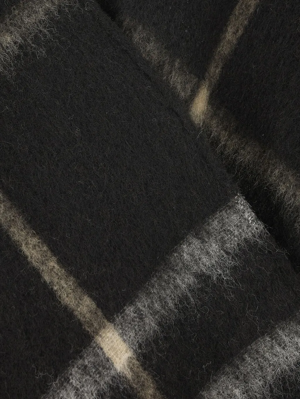 Plaid Wool Blend Poncho