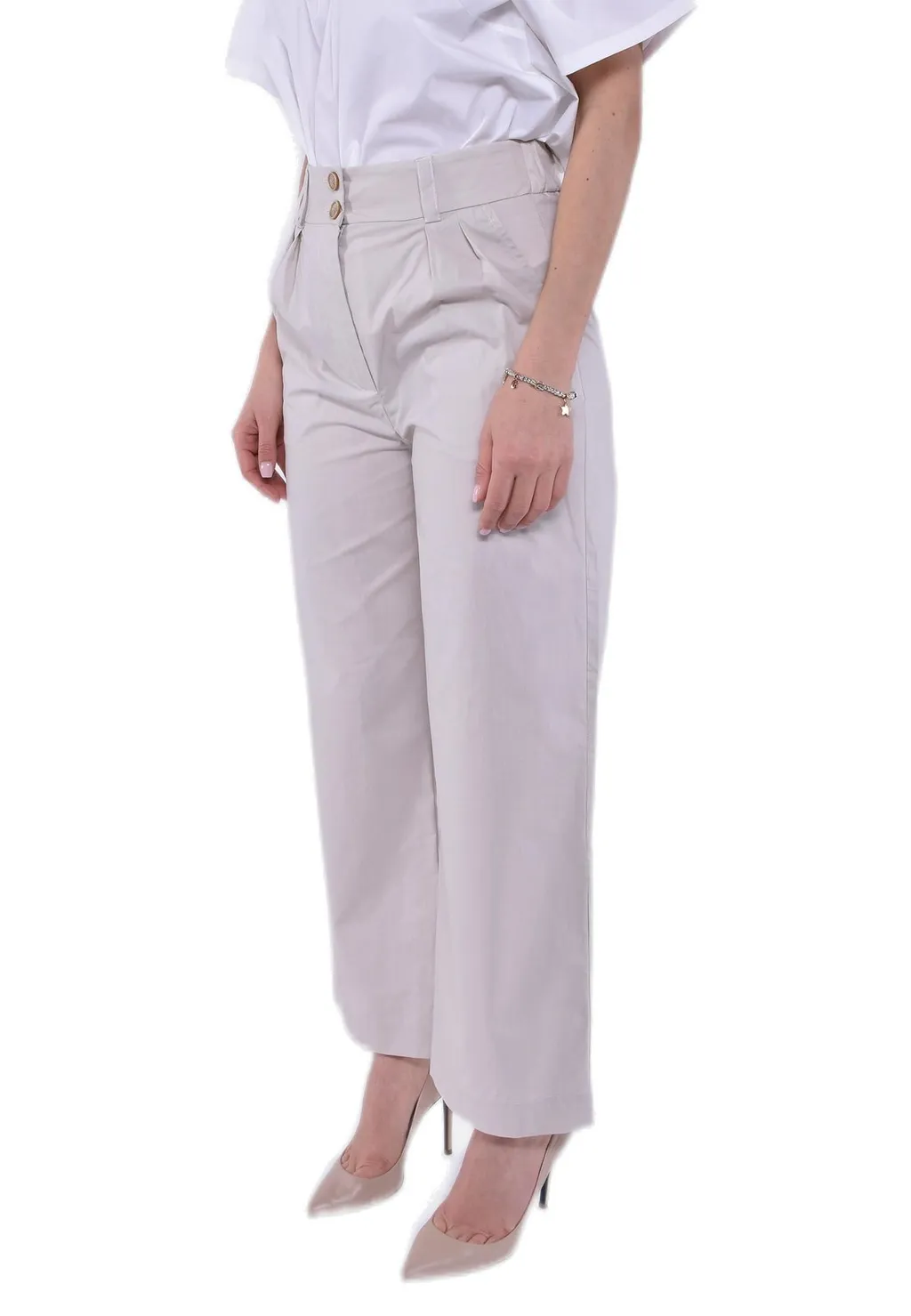 High-Waisted Wide-Leg Trousers