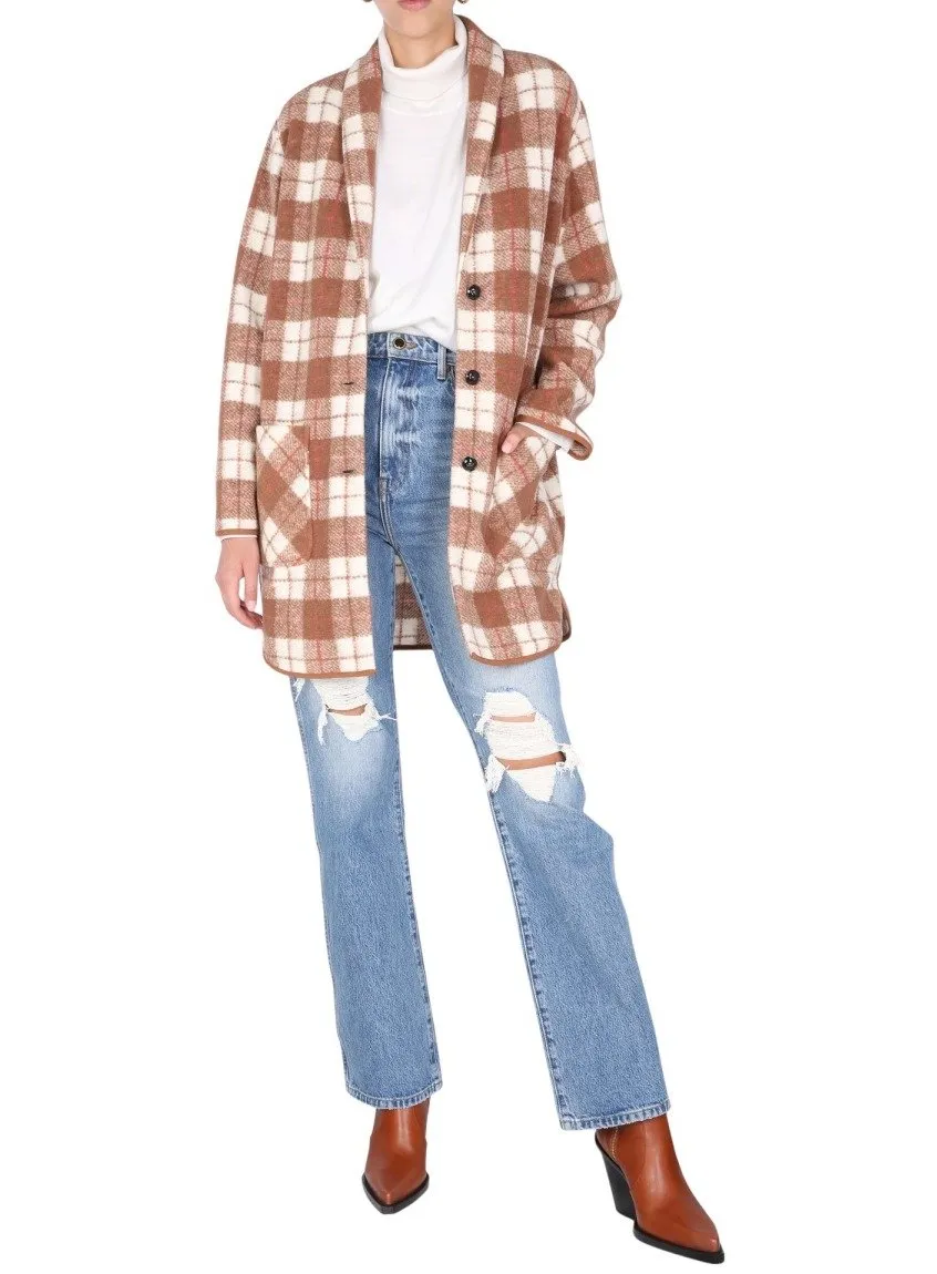 Checked Wool Blend Jacket