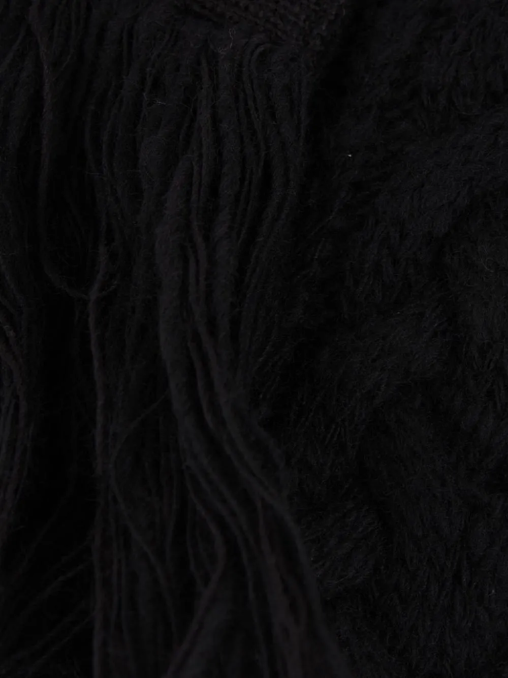 Cable Knit Turtleneck Sweater With Fringe