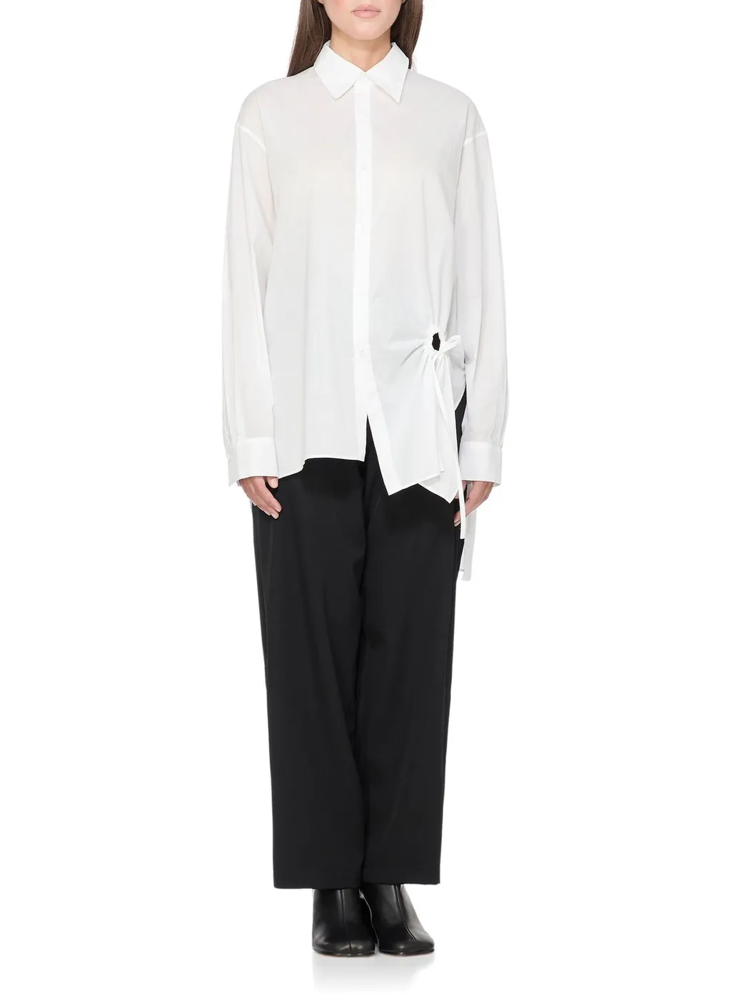 Oversized Poplin Shirt With Tie Detail
