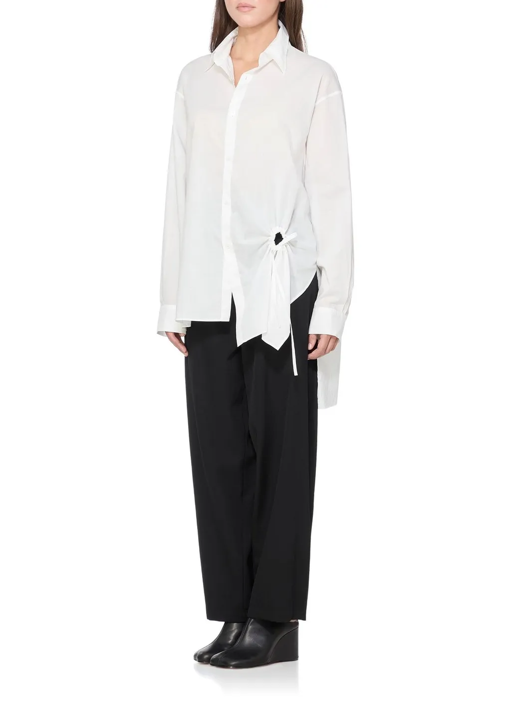 Oversized Poplin Shirt With Tie Detail
