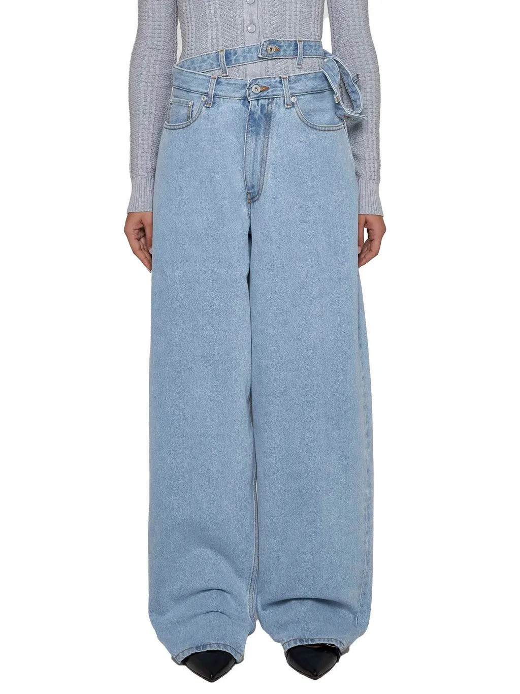 Wide-Leg Jeans With Cut-Out Detail