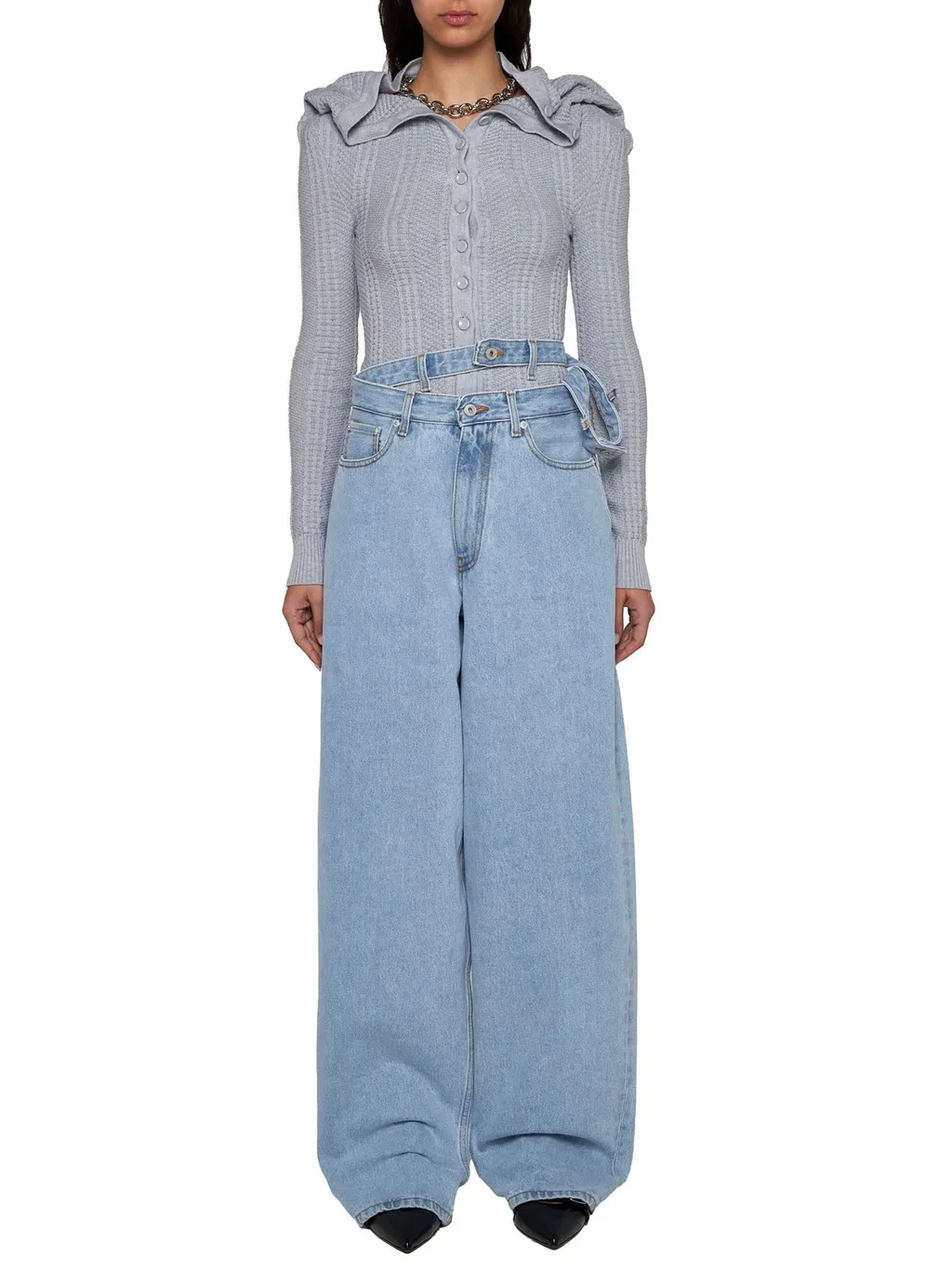 Wide-Leg Jeans With Cut-Out Detail