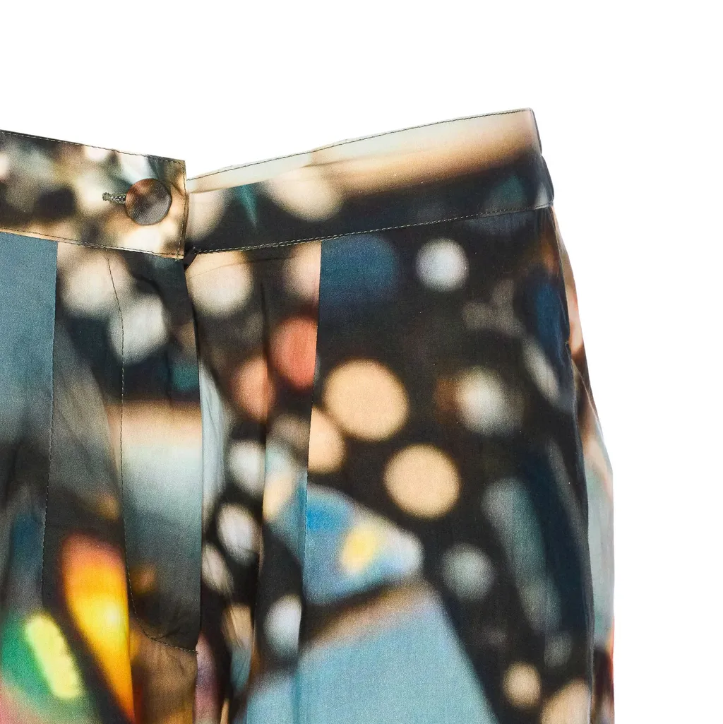 Wide-Leg Printed Trousers
