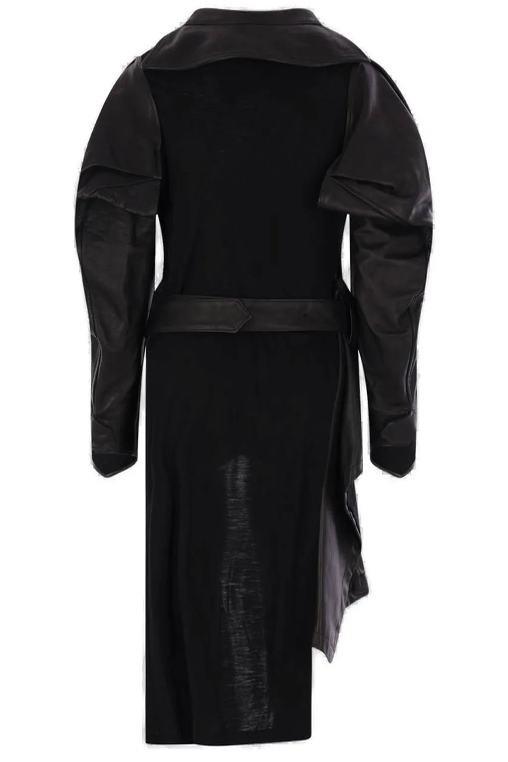 Asymmetric Leather Trench Coat