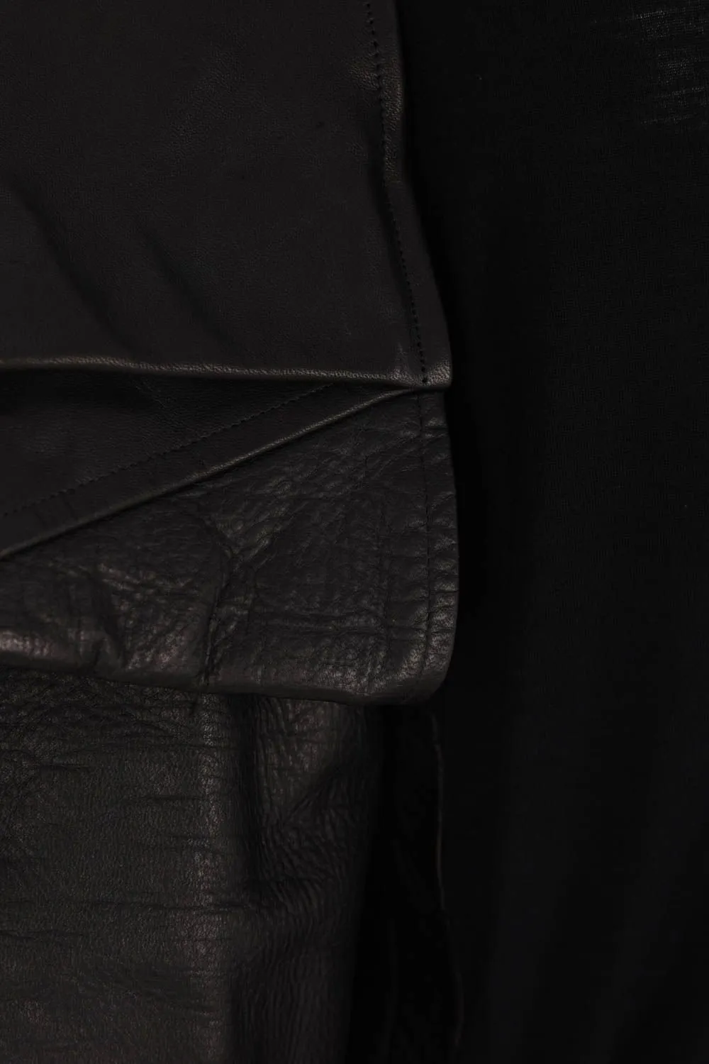 Asymmetric Leather Trench Coat