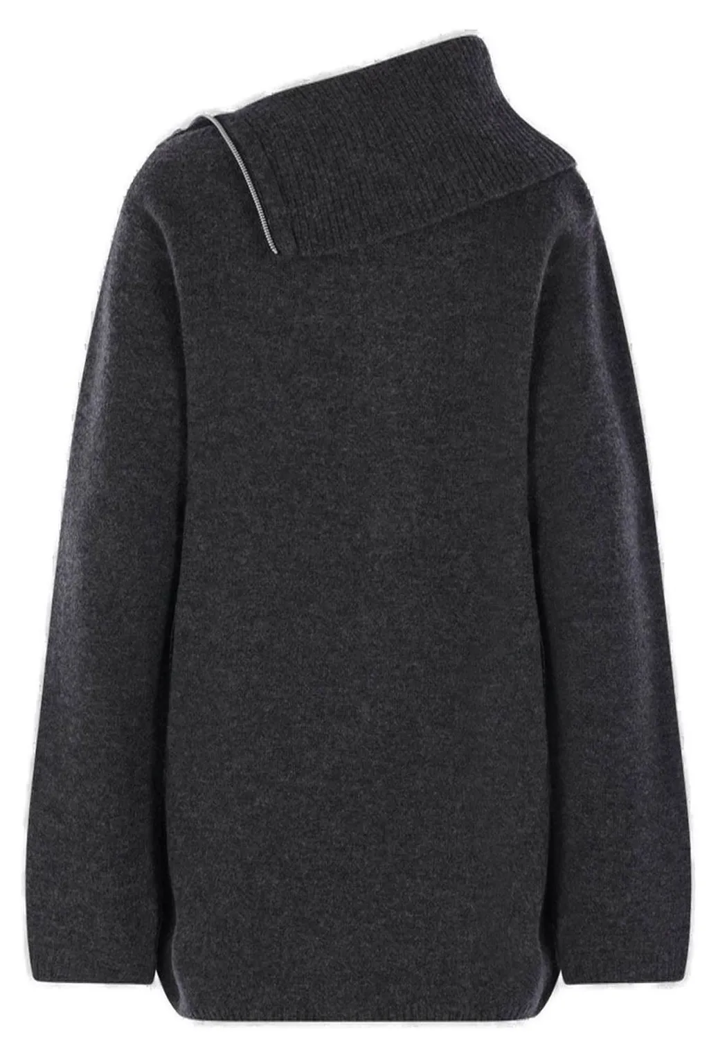 Asymmetric Zip Neck Sweater