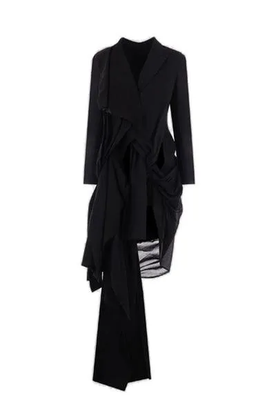 Asymmetrical Drape Blazer Dress