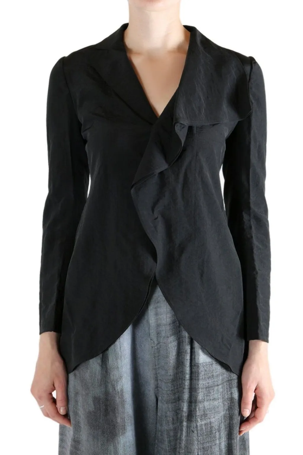 Asymmetric Ruffle Blazer