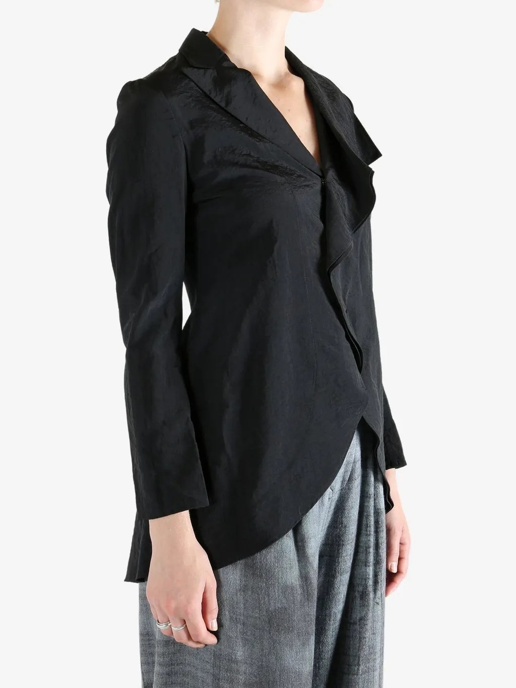 Asymmetric Ruffle Blazer