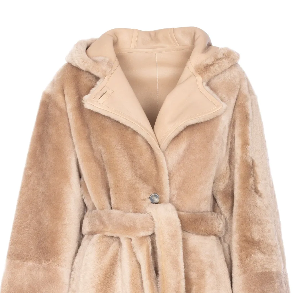 Shearling Coat With Hood