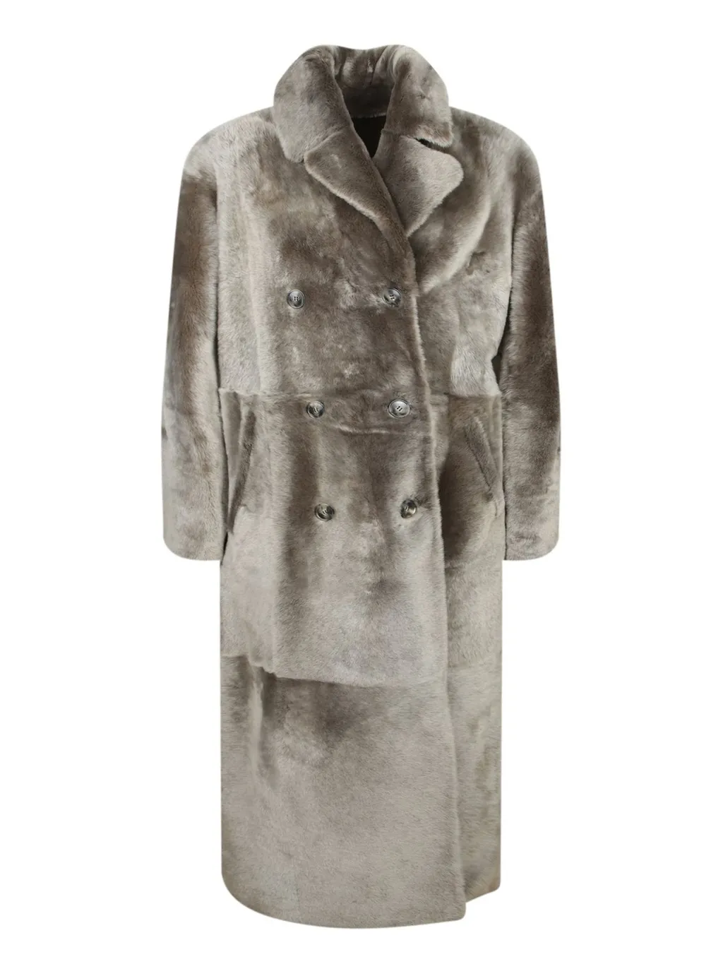 Double-Breasted Faux Fur Coat