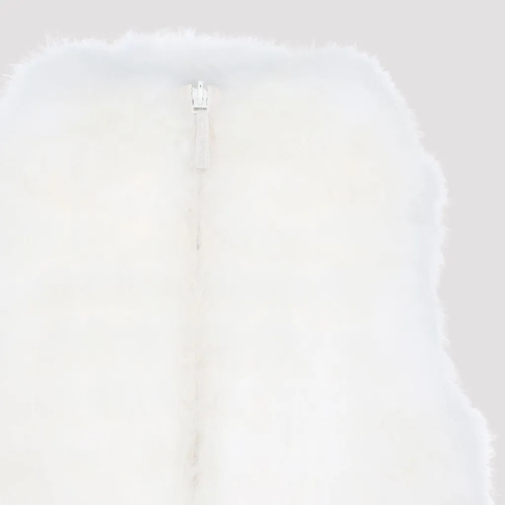 Sleeveless Down Vest With Fur Trim