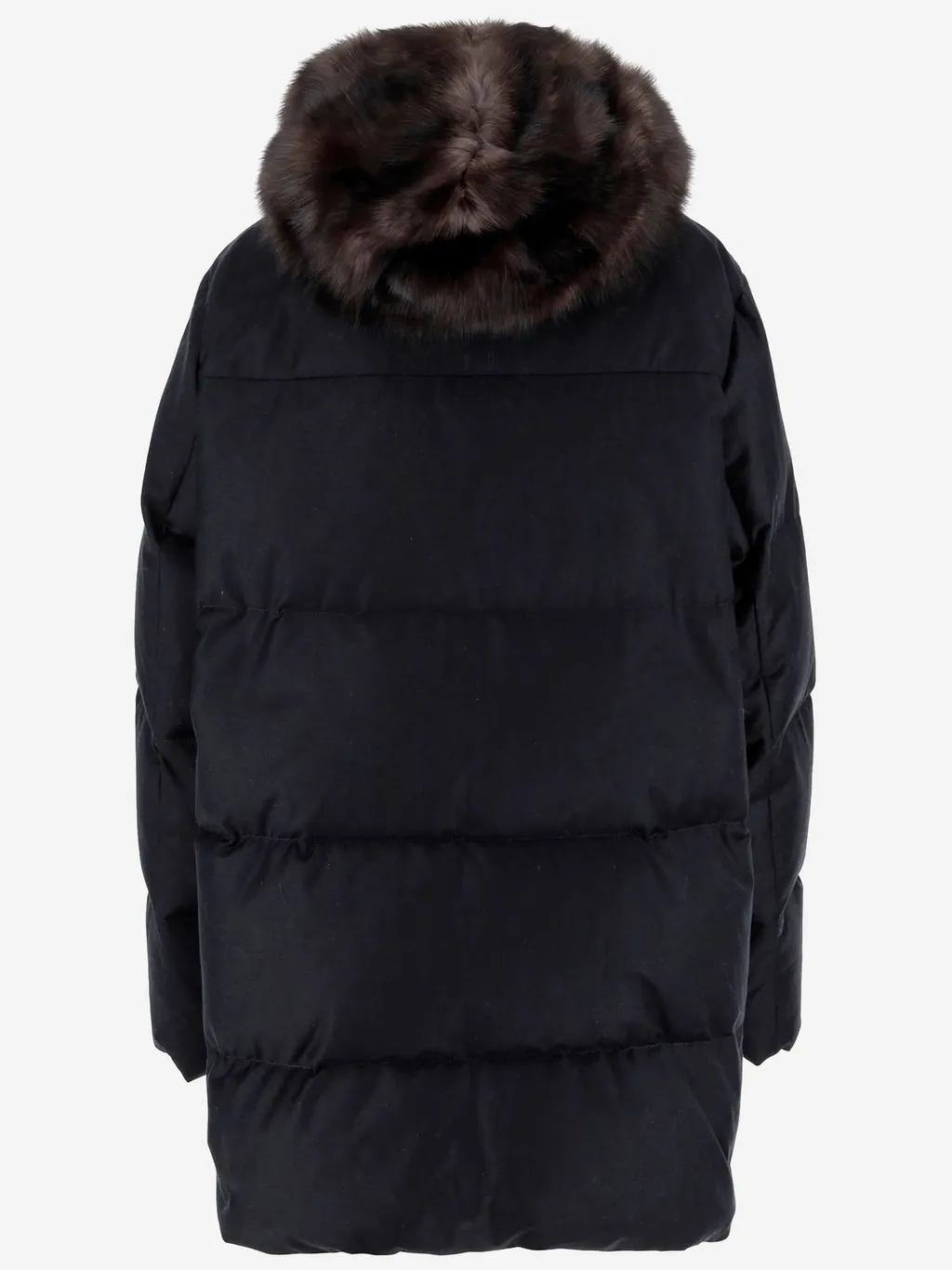 Puffer Coat With Fur Hood