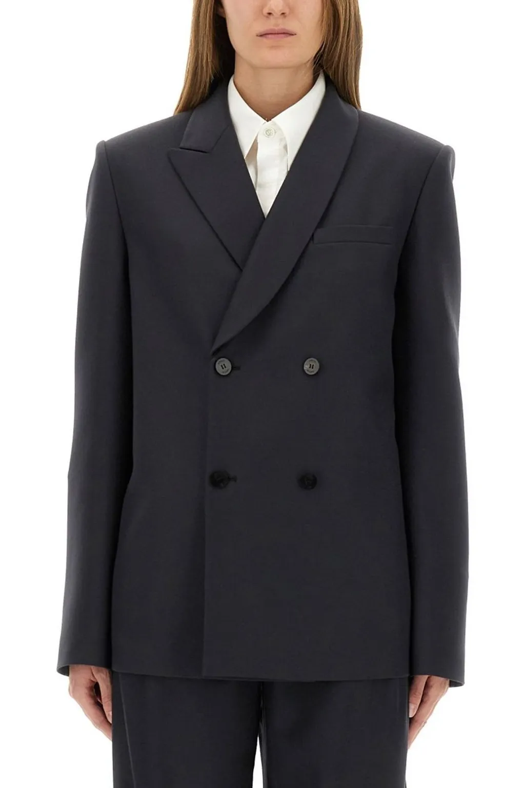 Double-Breasted Shawl Collar Blazer