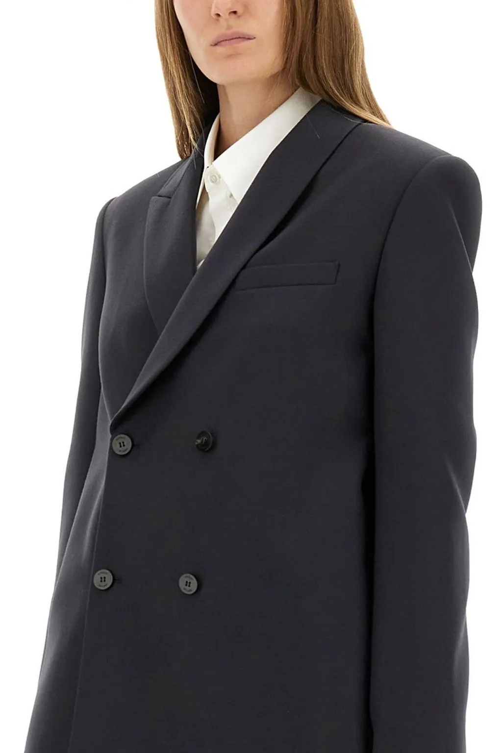 Double-Breasted Shawl Collar Blazer