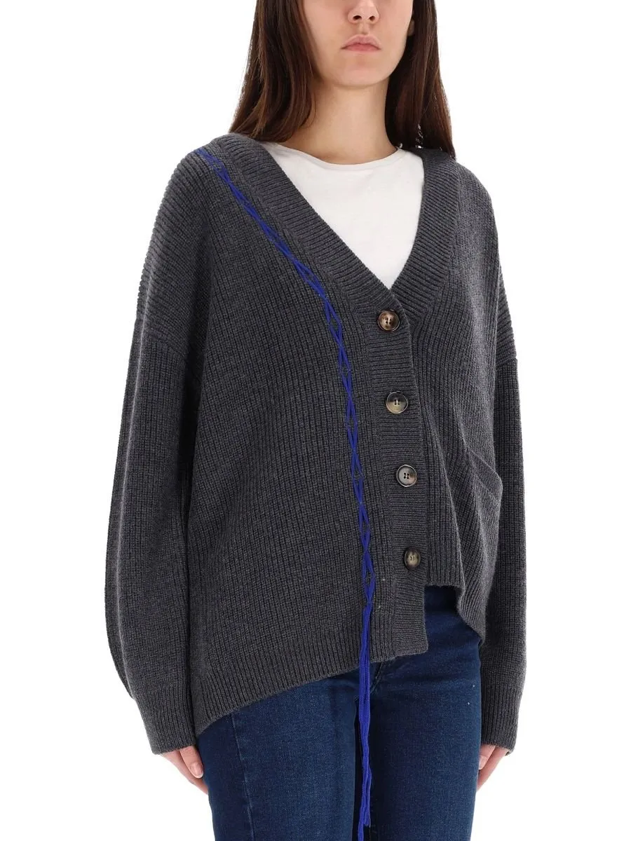 Cardigan With Contrast Stitching