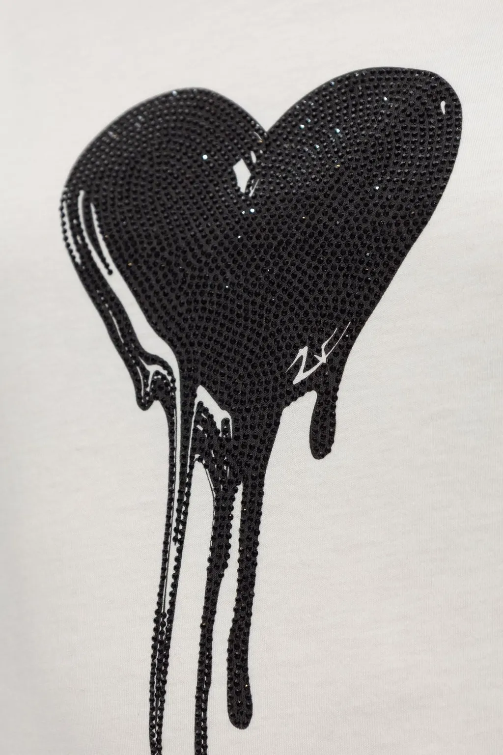 T-Shirt With Dripping Heart Graphic