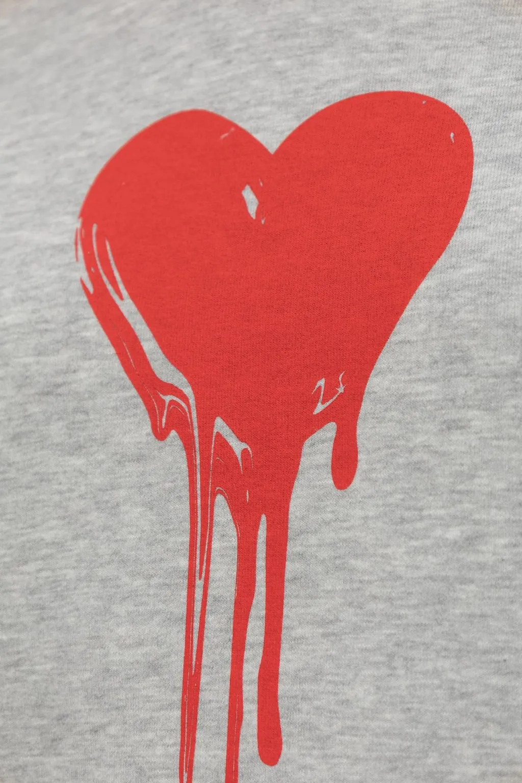 Sweatshirt With Dripping Heart Print