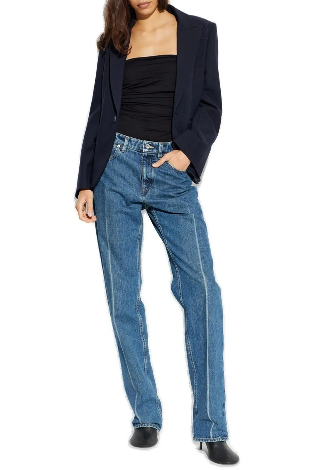 Single-Breasted Blazer With Star Embellishment
