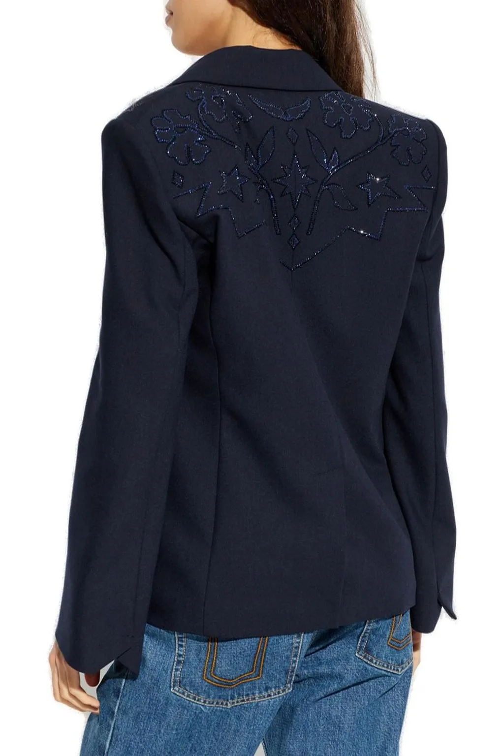 Single-Breasted Blazer With Star Embellishment