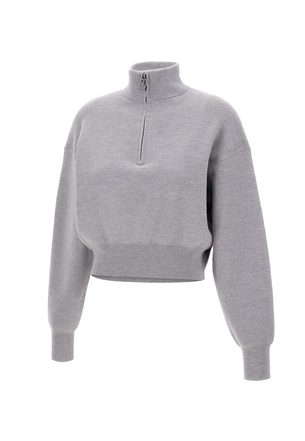 Cropped Half-Zip Sweatshirt