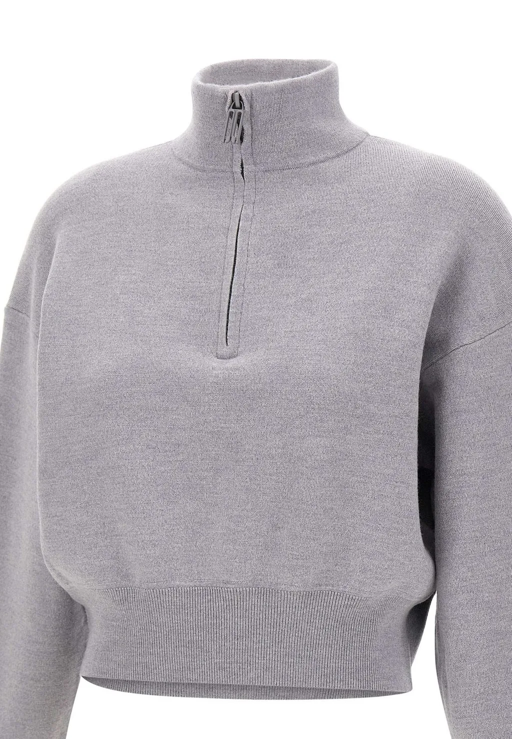 Cropped Half-Zip Sweatshirt