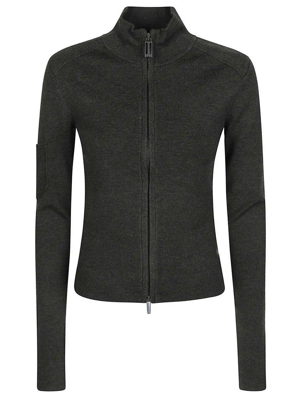 Zip-Up Knit Cardigan