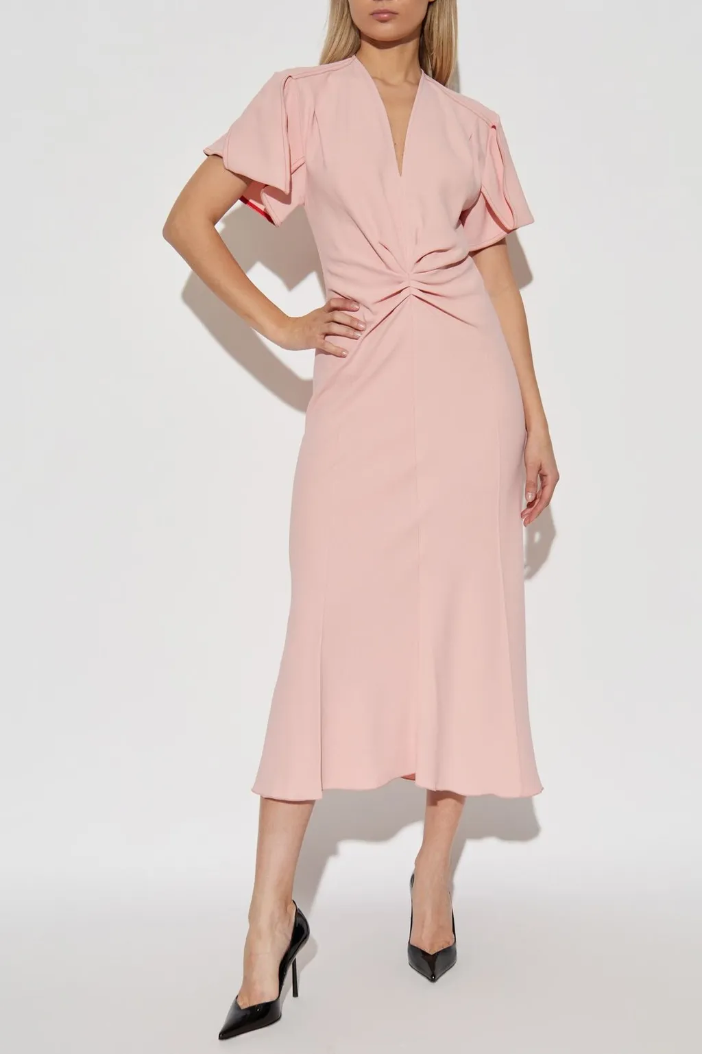 Twisted Waist Midi Dress