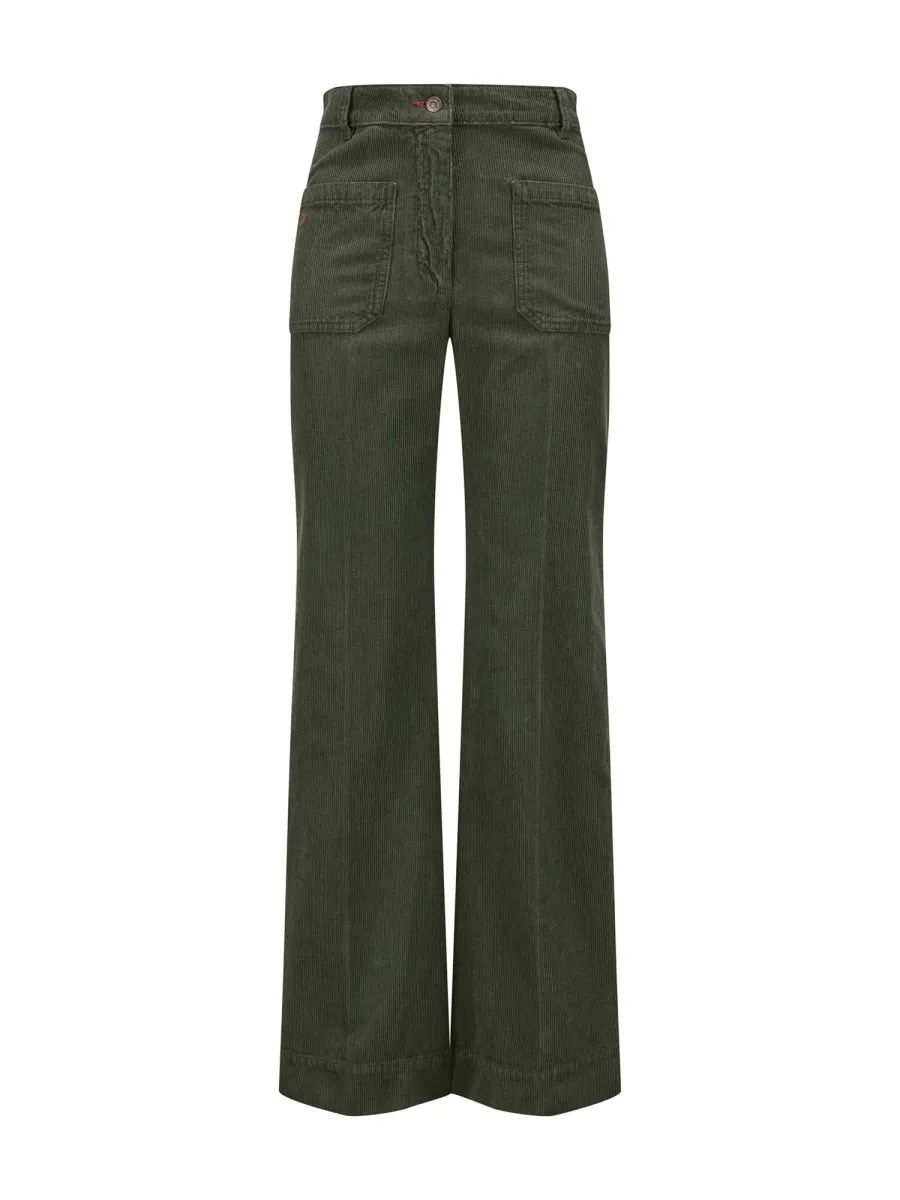 Wide-Leg Corduroy Trousers
