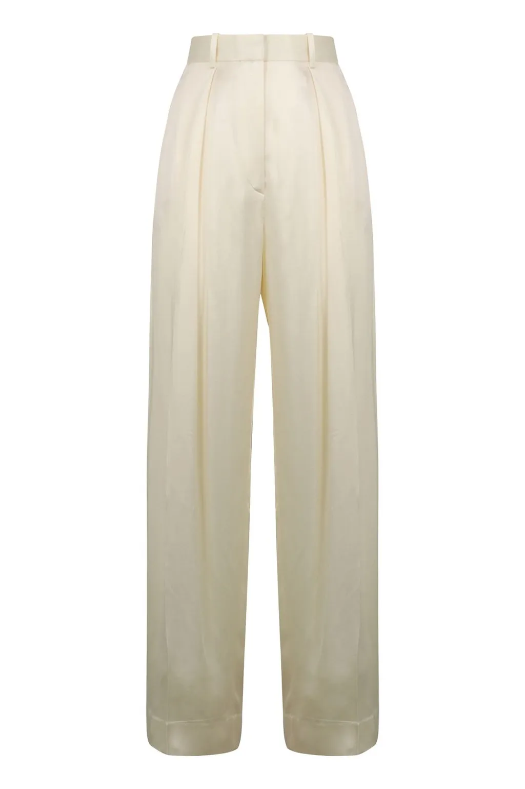 Wide-Leg Pleated Trousers