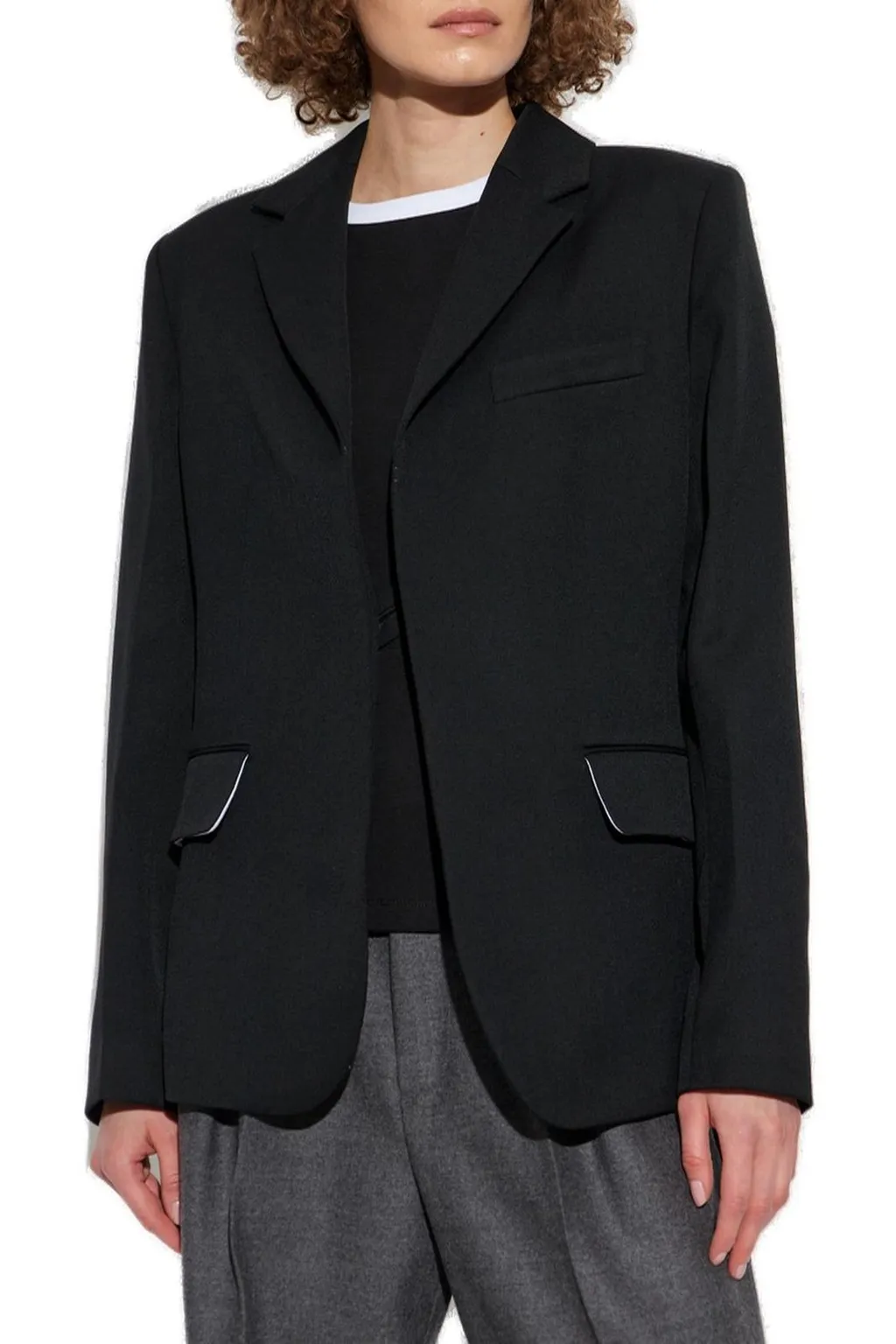 Single-Breasted Blazer With Chain Detail
