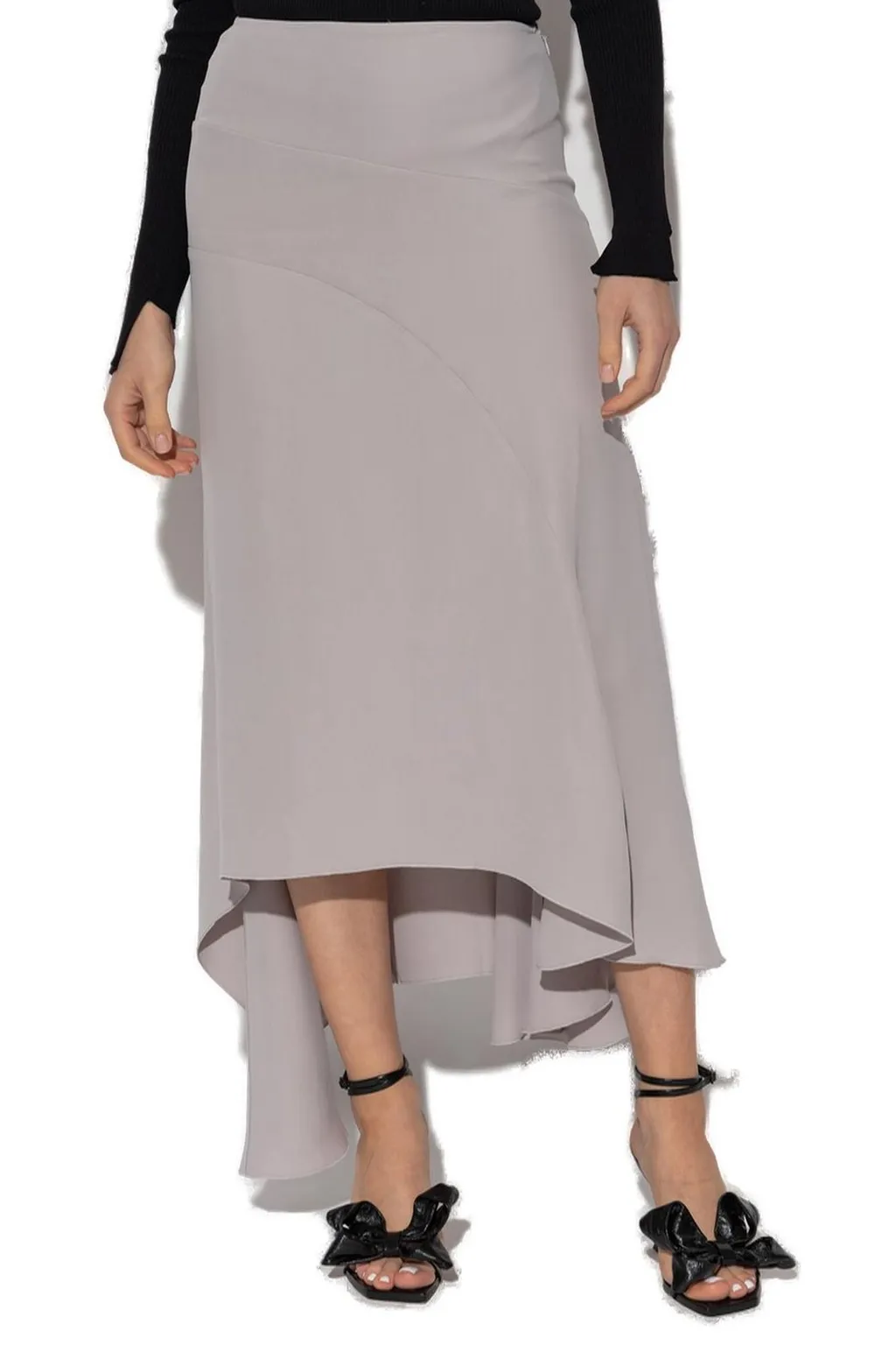 Asymmetric Hem Midi Skirt