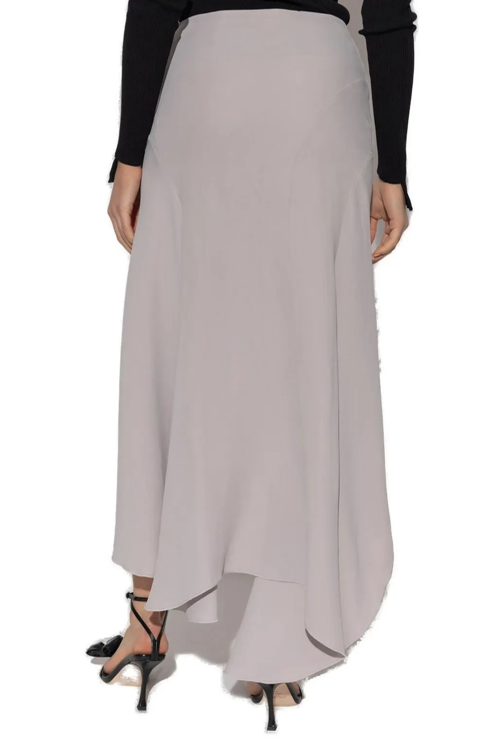 Asymmetric Hem Midi Skirt