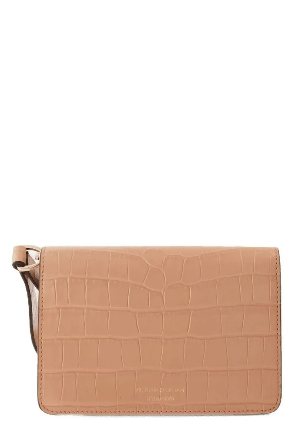 Crocodile-Embossed Leather Clutch