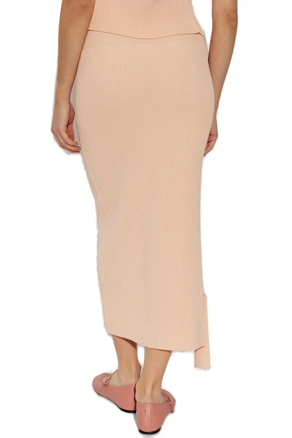 Ribbed Knit Midi Skirt
