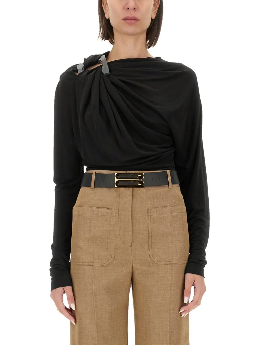 Draped Long-Sleeve Top