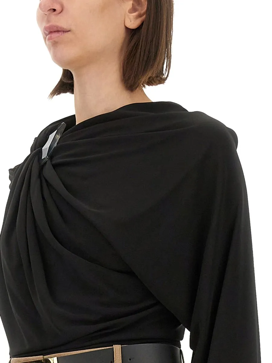 Draped Long-Sleeve Top