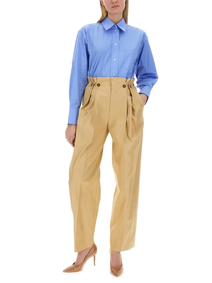 High-Waisted Pleated Trousers