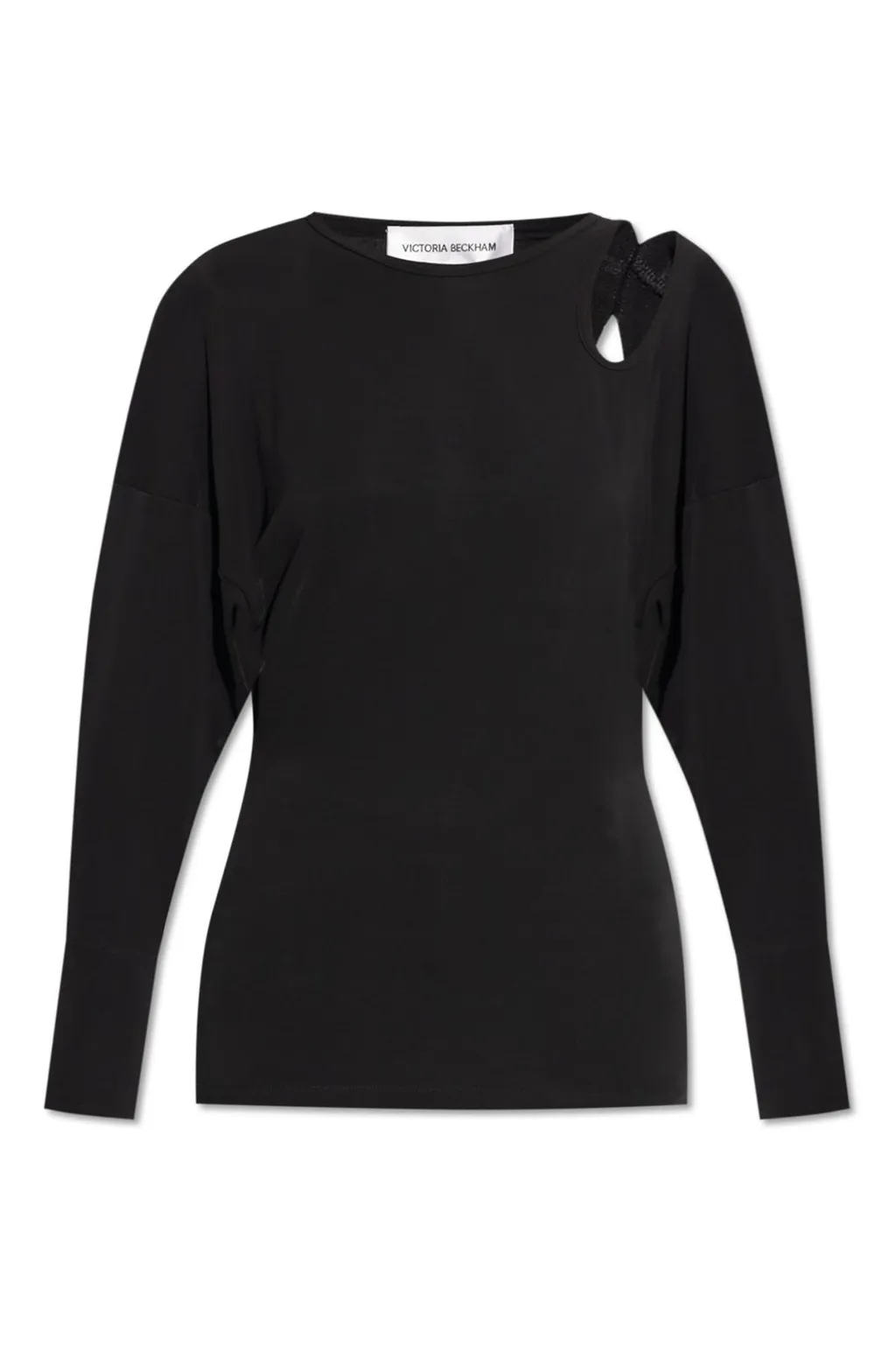 Cut-Out Shoulder Long-Sleeve Top