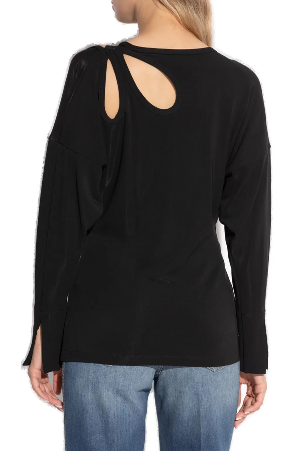 Cut-Out Shoulder Long-Sleeve Top