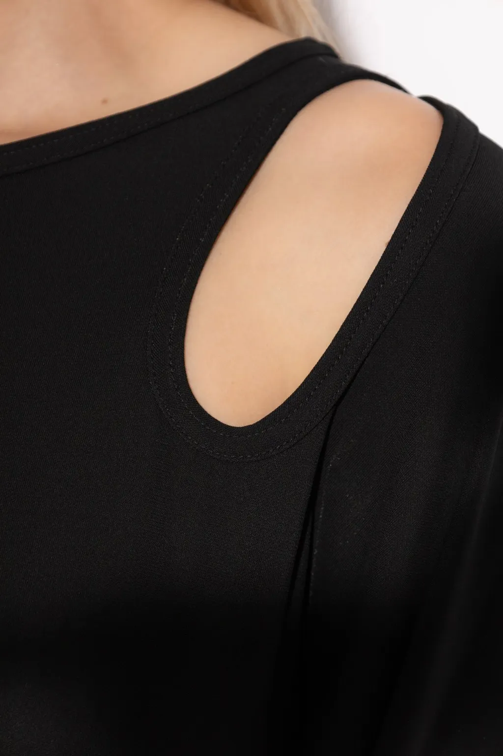 Cut-Out Shoulder Long-Sleeve Top