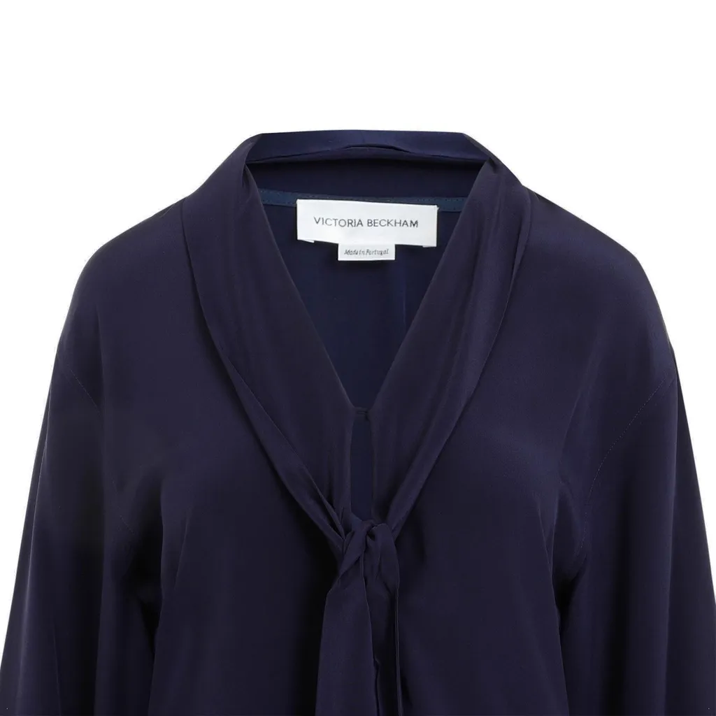 Long Sleeve Tie Neck Blouse