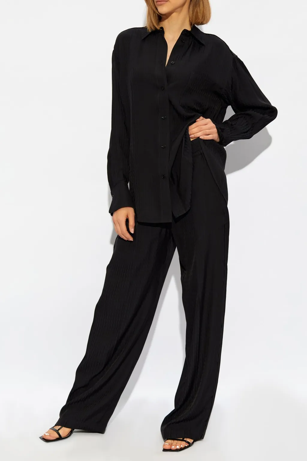Wide-Leg Pleated Trousers