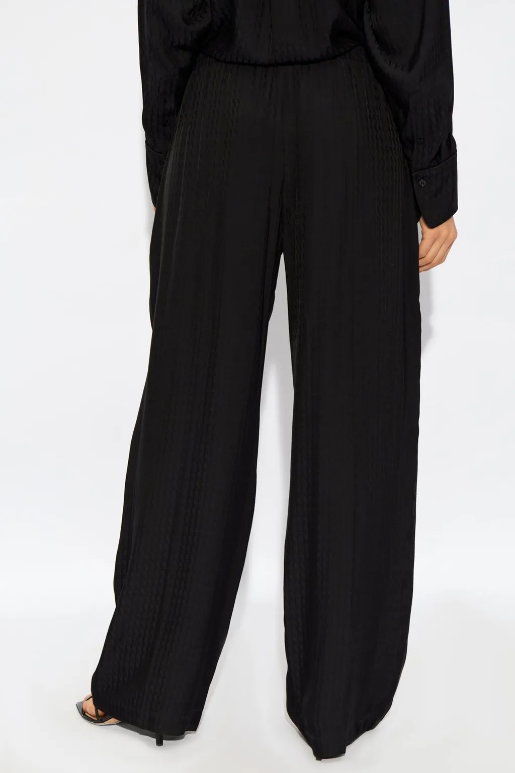 Wide-Leg Pleated Trousers