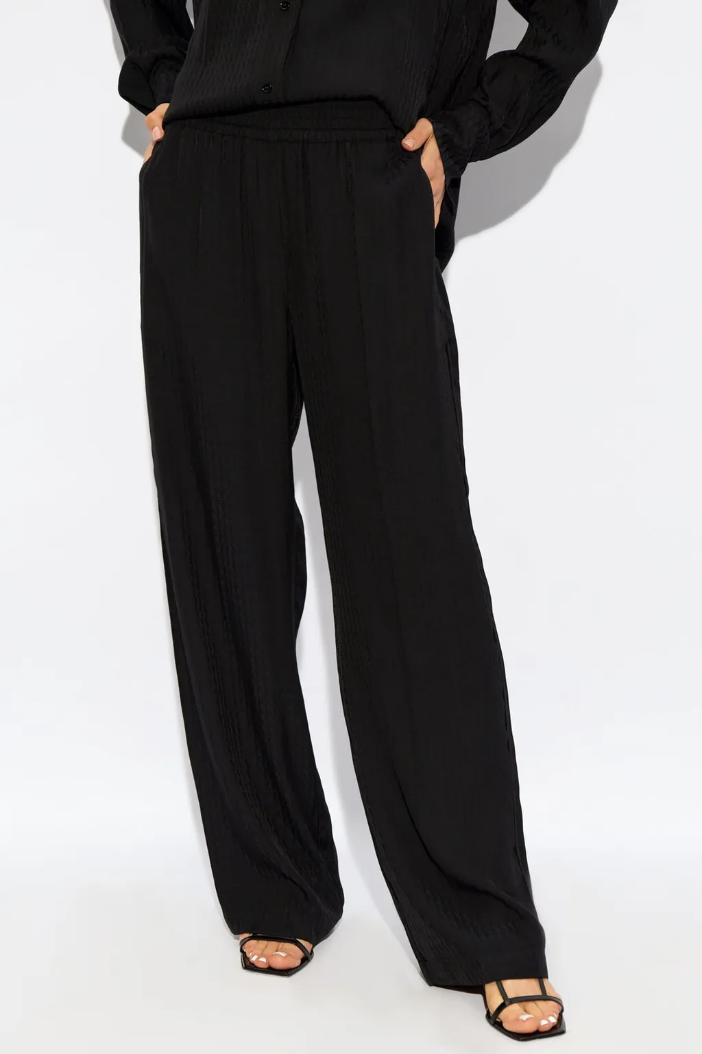 Wide-Leg Pleated Trousers