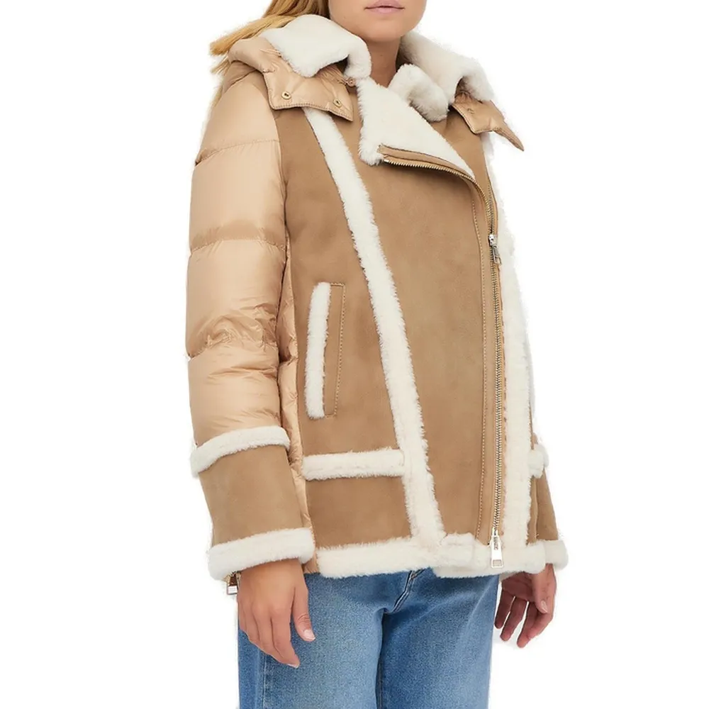 Aviator Jacket With Shearling Trim