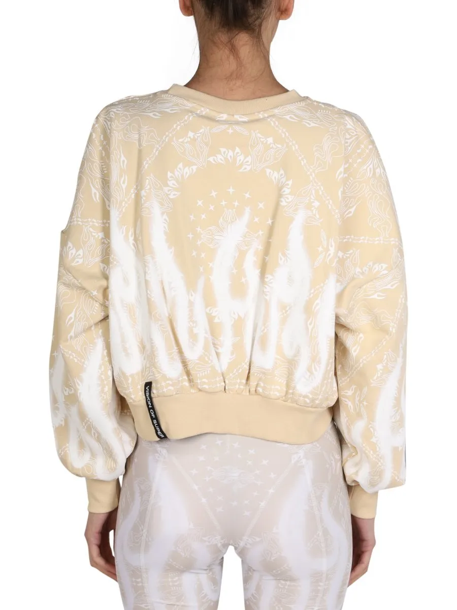 Sweatshirt With Bandana And Flame Print